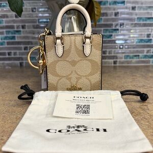 NWT Coach North South Mini Tote bag charm